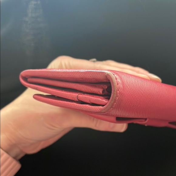 Prada Pink Saffiano Bow Wallet - Picture 6 of 11